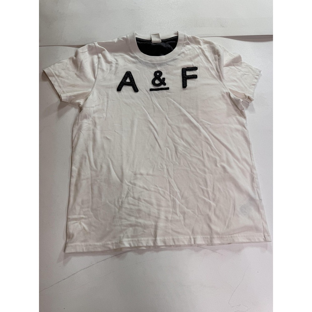Abercrombie & Fitch Shirt Mens XL White A & F Muscle Logo Graphic Tee T-Shirt